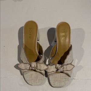 J. Crew Women's Tan Bow Mules